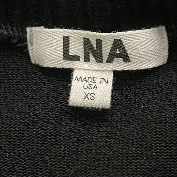 LNA Brushed Ezra Sweater Pullover, Open sides, woman's size XS Black - Picture 3 of 11
